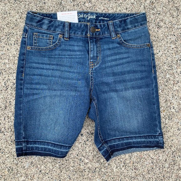 Cat and Jack~Bermuda Denim Shorts~Dark Wash - Picture 1 of 3